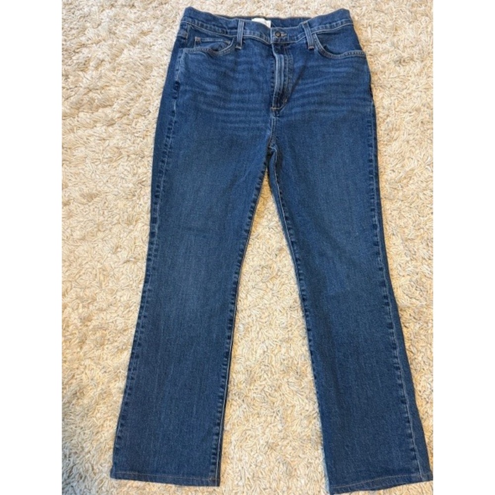 Favorite Daughter Valentina Super‎ High Rise Mini Boot Jeans 30 Woodside Wash